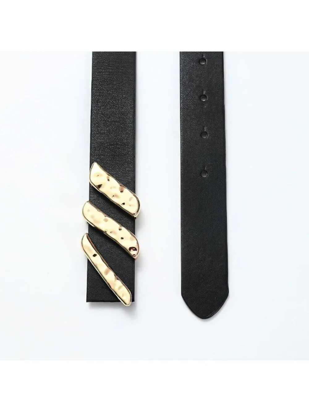 Stylish Brown Genuine Leather Women's Belt with Smooth Gold Metal Buckle